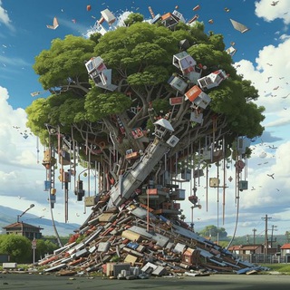 Дерево из хлама