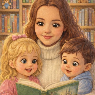 Двое детей и книжная полка