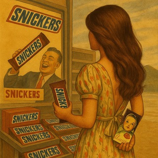 в левой руке сникерс 🍫