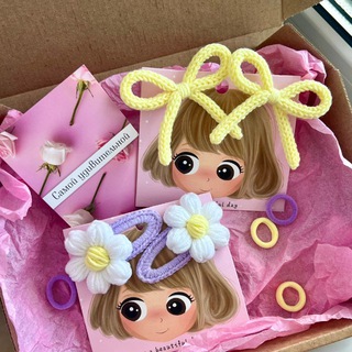 Вау! Лена 😍 вязаные заколки и резинки ручной работы